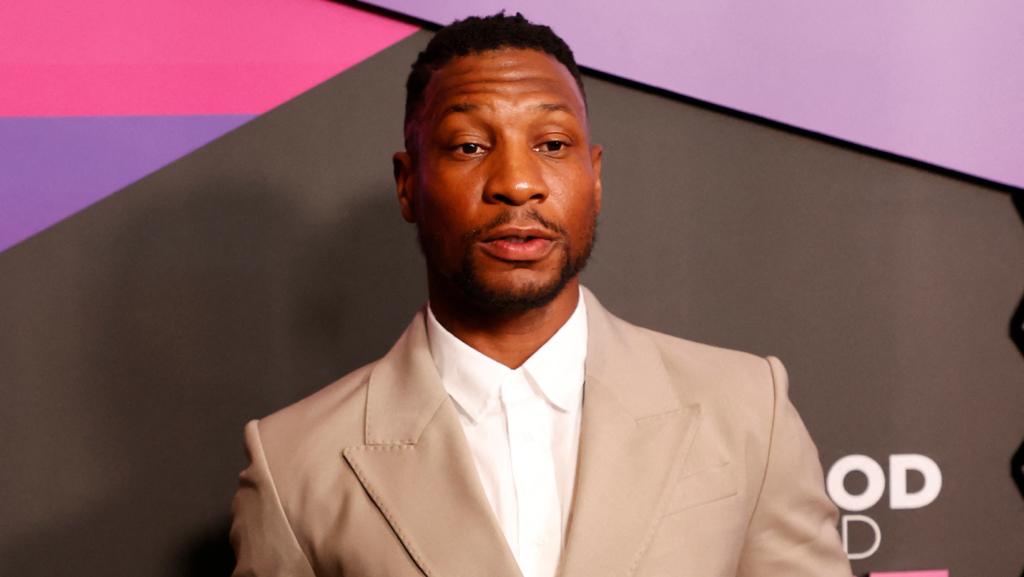 Jonathan Majors attends the Hollywood Unlocked Impact Awards at the Beverly Hilton in Beverly Hills, California, on June 21, 2024. (Michael Tran/AFP/Getty Images)